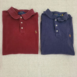 Polo Ralph Lauren Bundle Custom Slim Fit Mens XL Short Sleeve Navy Red Shirts